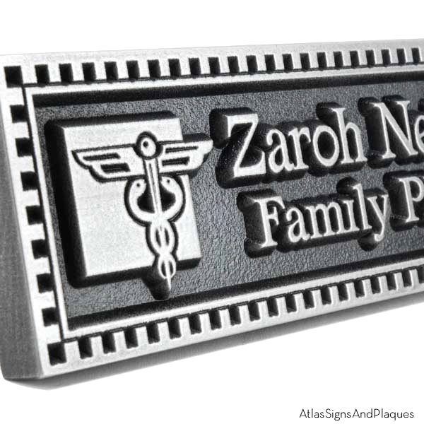 Asklepios Name Plaque - Pewter Detail