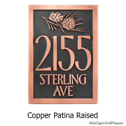 Conifer Cone Address Plaque - Copper