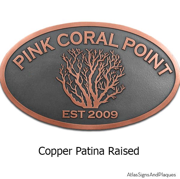 Coral Oval Plaque - Copper