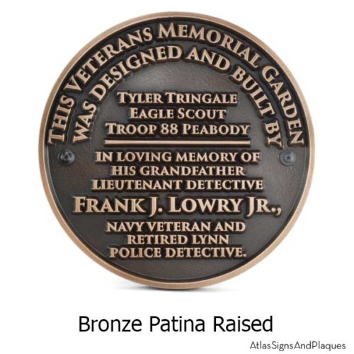 Eagle Scouts Plaque - Bronze Shown with Optional T30 Screws