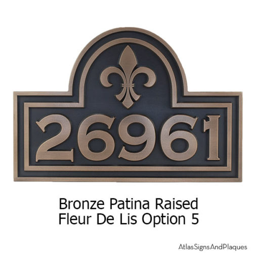 Fleur De Lis Arch Plaque - Bronze