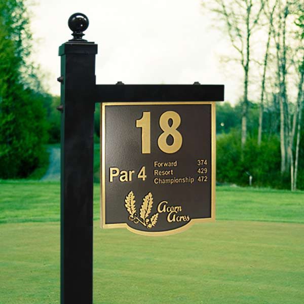 Golf Hole Sign - Brass