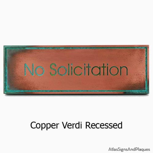 Modern Advantage No Solicitation Sign - Copper Verdi