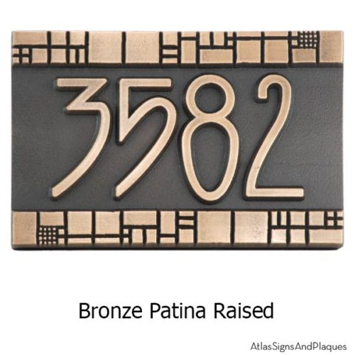 The Batchelder Tile Address Plaque - Bronze