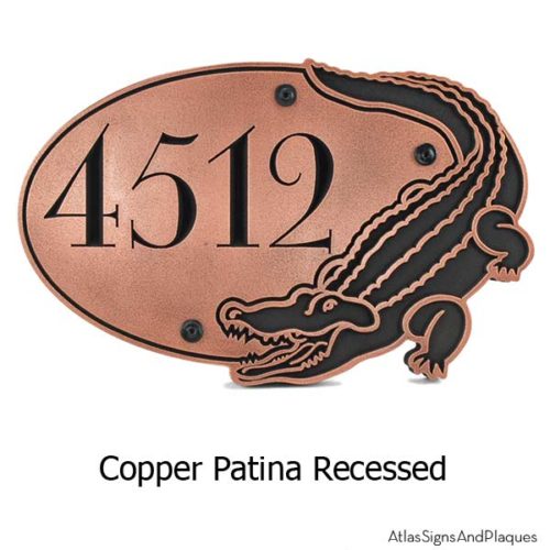 Alligator Address Plaque - Copper