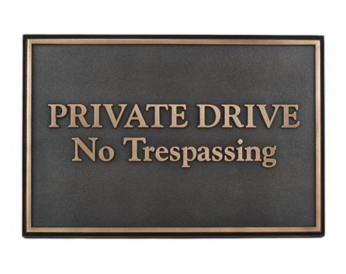 Bronze Security sign outdoor durable metal-look finish
