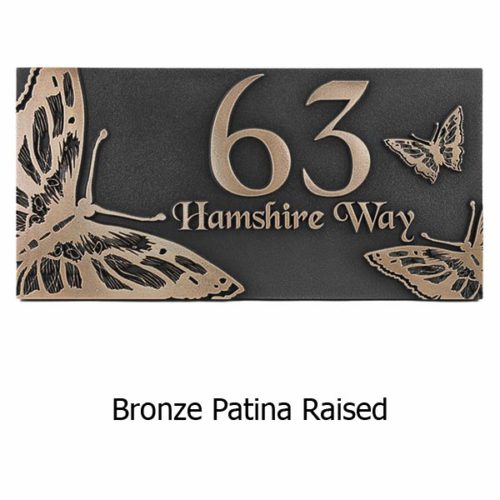 Butterfly Address Plaque - Bronze