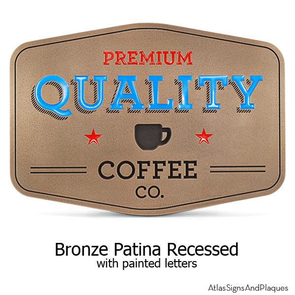 Coffee Shop Sign - Bronze with Paint