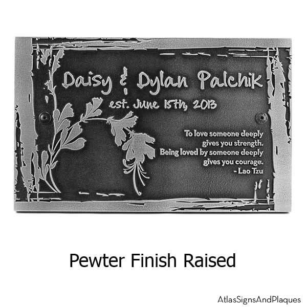 Ginseng Anniversary Wedding Plaque - Pewter