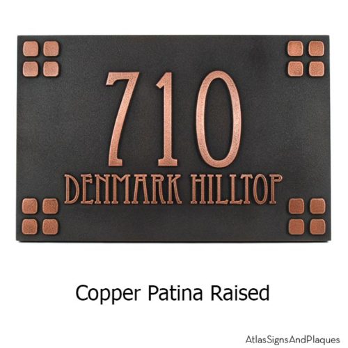Mission Style Address Sign - Copper