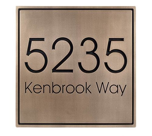 Modern Advantage Address Plaque - Bronze
