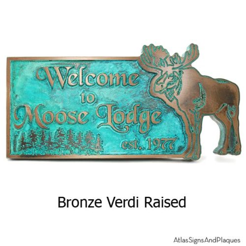 Moose Lodge Welcome Plaque - Bronze Verdi