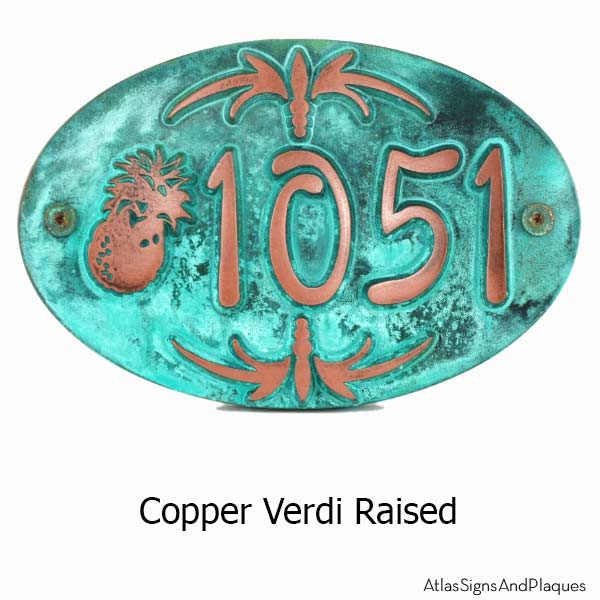 Oval Pineapple Plaque - Copper Verdi