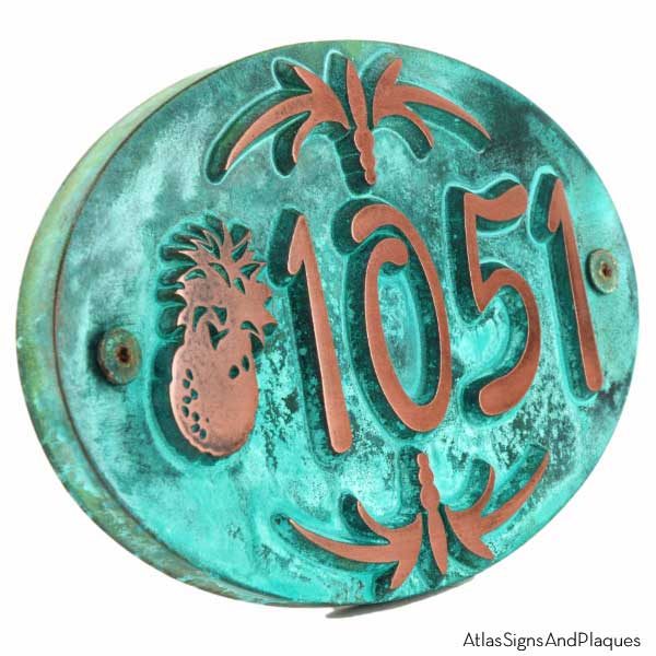 Oval Pineapple Plaque - Copper Verdi