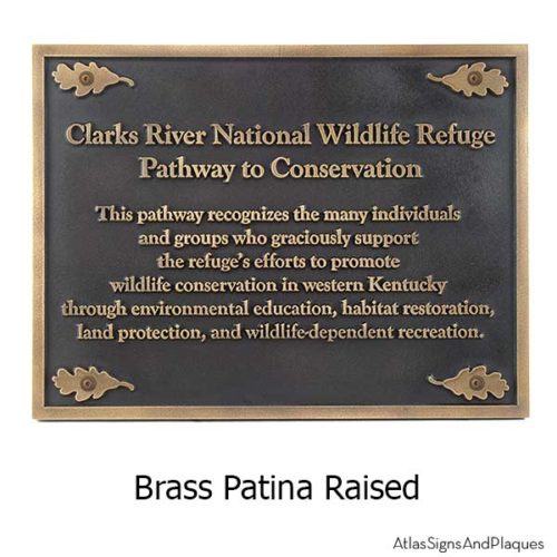 Nature Conservancy Plaque - Brass Shown with Optional T30 Screws