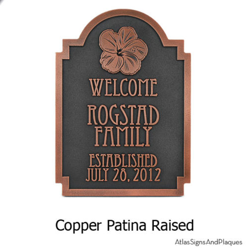 Hawaiian Hibiscus Historic Plaque - Copper
