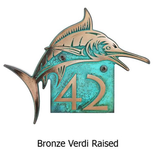 Marlin Home Number - Bronze Verdi Shown with Optional T30 Screws