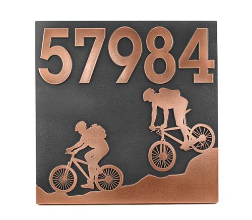 Mountain Bike Address Plaque - Copper