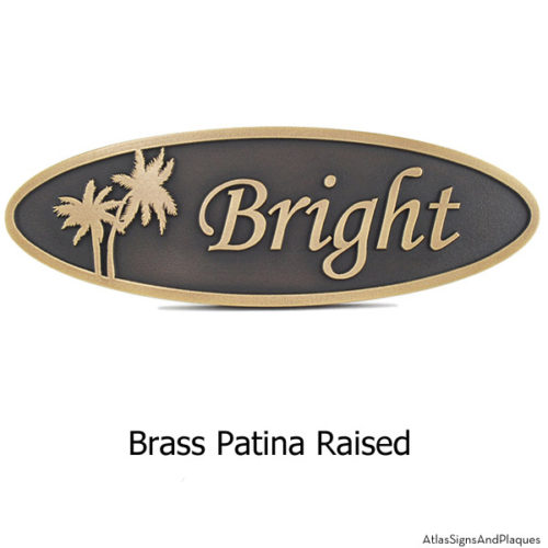 Palm Tree Plaque - Brass