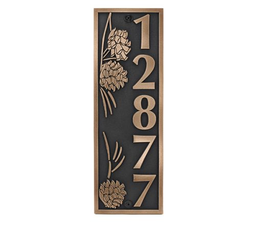Pine Cone Vertical Plaque - Bronze Shown with Optional T30 Screws