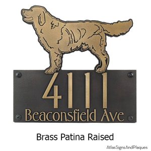 Dog Shaped Custom Canine Sign - Brass Retriever Shown with Optional T30 Screws