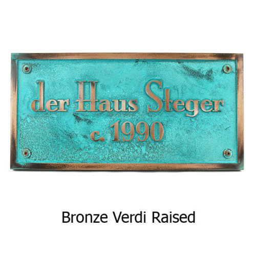 Stanton PlaqStanton Plaque - Bronze Verdi Shown with Optional T30 Screws ue - Bronze Verdi