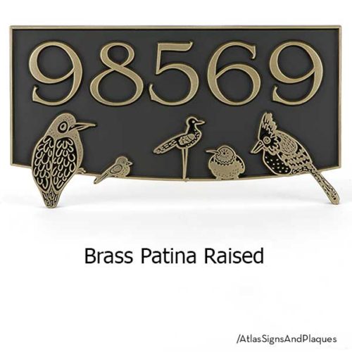 Birds Block Party shown in Brass