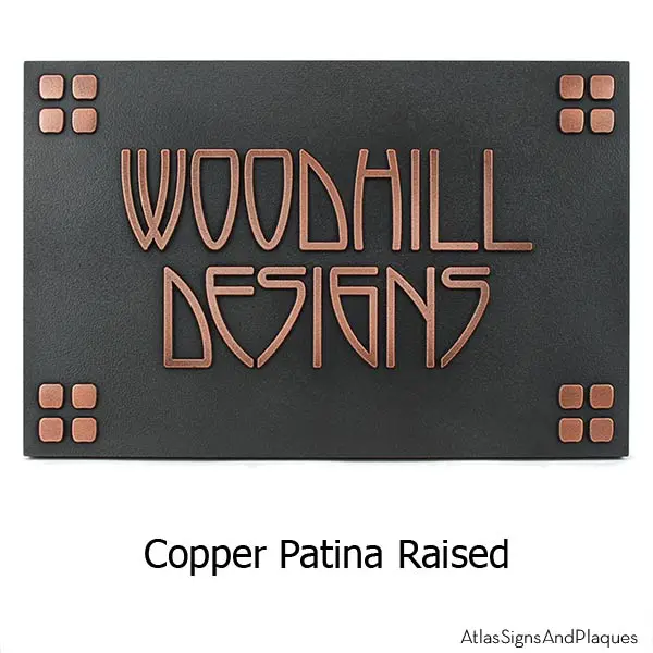 American Craftsman Business Plaque - Copper
