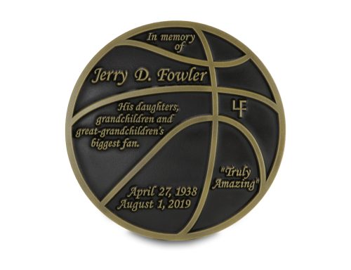 basketball memorial plaque
