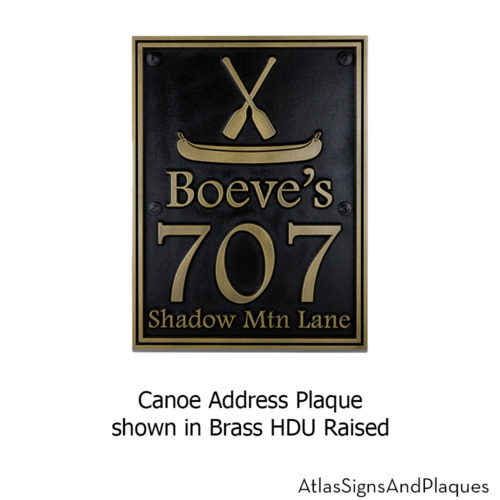 canoe address plaque