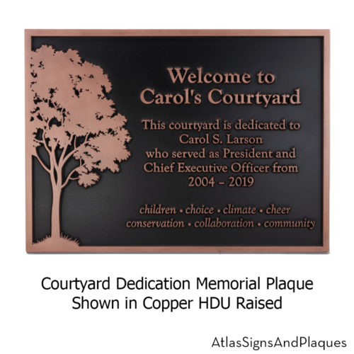 courtyard dedication memorial plaque