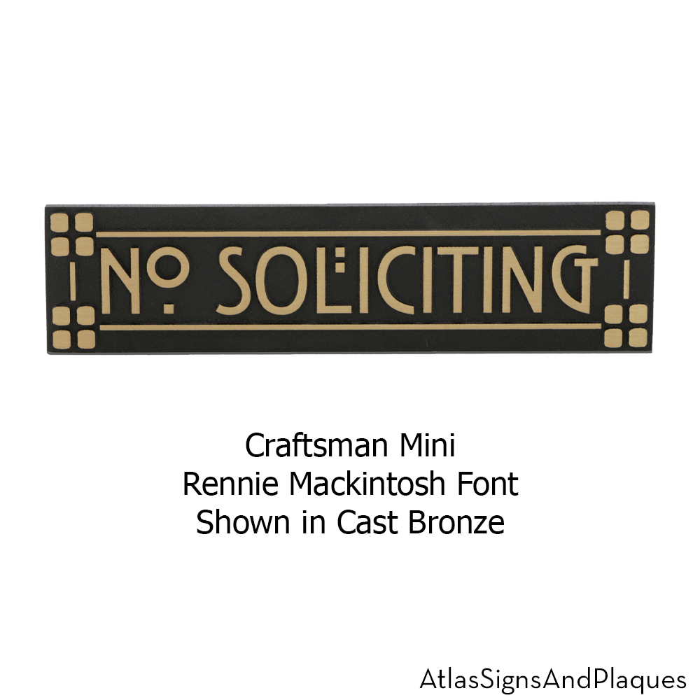 Stickley Craftsman No Soliciting Sign Atlas Signs and Plaques