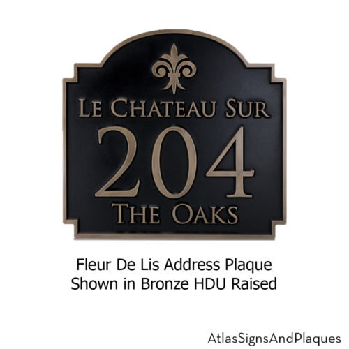 fleur de lis address plaque