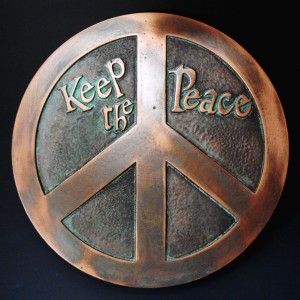 Keep the Peace - Peace Sign in Copper Verdi
