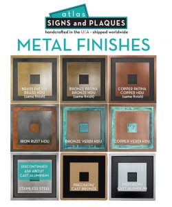 Atlas Signs and Plaques Metal Finishes