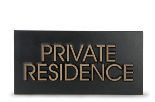 Elegant bronze Privacy sign for home gate or porch