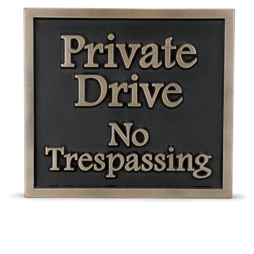 Outdoor No Soliciting plaque with bronze patina