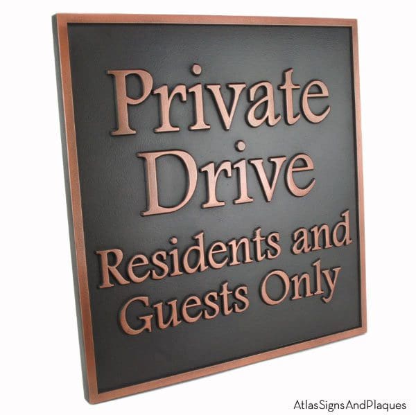 Handcrafted bronze Private Property sign durable outdoor finish