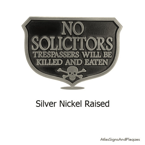 Silver Nickel Eating Solicitors Sign Shield
