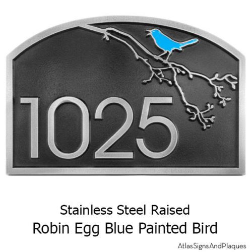 Stainless Steel Song Bird Address Plaque
