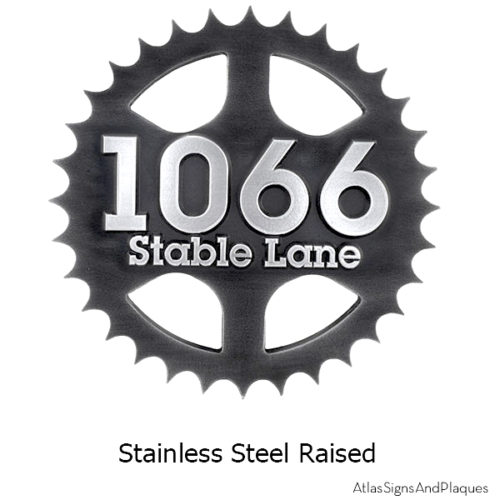 Stainless Steel Sprocket Address Plaque