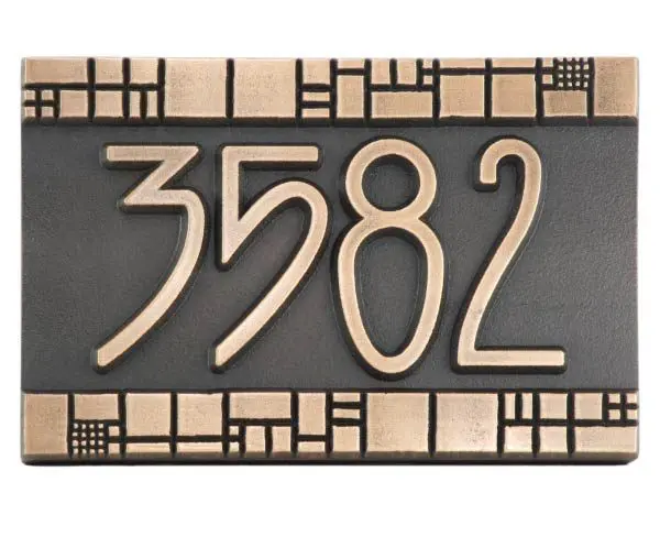The Batchelder Tile Address Plaque - Bronze