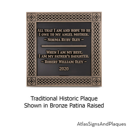 traditional historic plaque