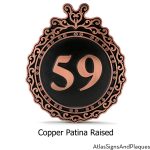 Victorian Ornament Address Sign Copper Raised