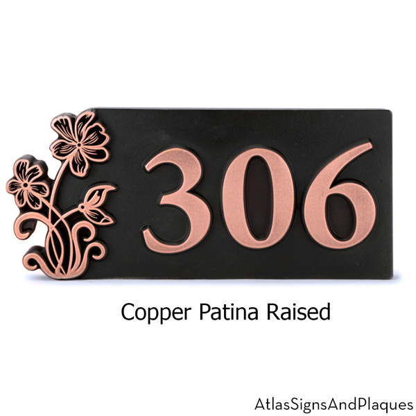 Wildflower Address Sign Copper