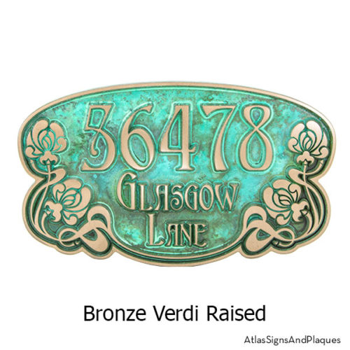 Art Nouveau Rose Plaque in our Bronze Verdi
