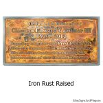 Dedication Plaque - Iron Rust