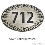 Flames Address Plaque - Silver Nickel