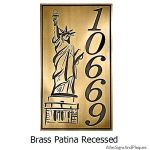 Lady Liberty Address Plaque - Brass