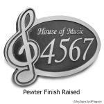 Musical Note Address Plaque - Pewter